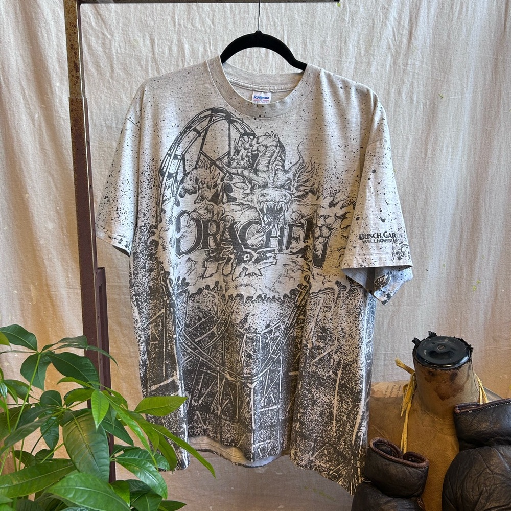 Vintage Drachen Fire Roller Coaster Dragon Shirt